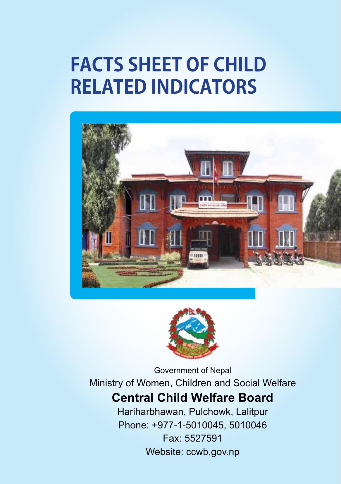 FACTS SHEET OF CHILD RELATED INDICATORS Resources